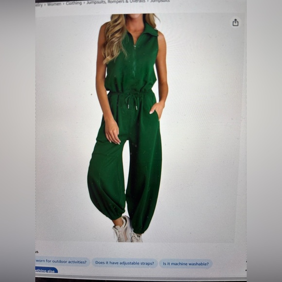 Cicy Bell Pants - NWT Cicy Bell Green Sleeveless Jumpsuit